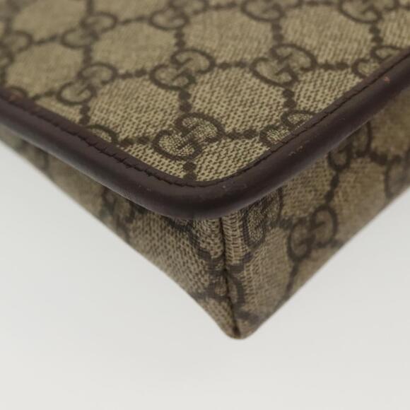 GUCCI GG Supreme Shoulder Bag Pvc Beige Silver - Picture 12 of 16